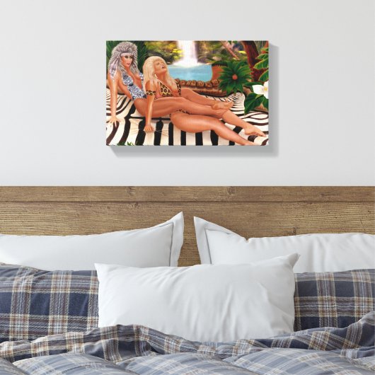 OERWOUD QUEENS CATFIGHT CANVAS AFDRUK (Insitu (Slaapkamer))