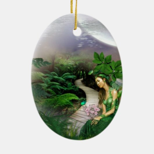 Oerwoud reflectie keramisch ornament (Achterkant)