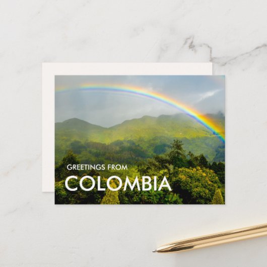 Oerwoud Regenboog Bogota Colombia Briefkaart (Voorkant / Achterkant in situ)