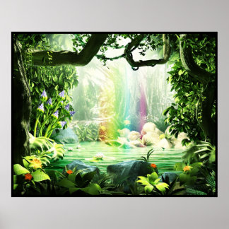 Oerwoud regenboog poster