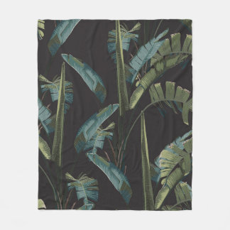 Oerwoud regenwoud. Exotisch plant, bananen. Fleece Deken