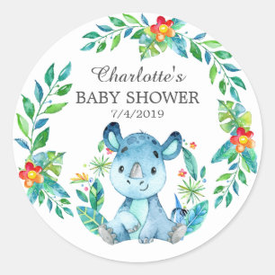 Oerwoud Rhino Baby shower Dank u voor Sticker