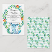 Oerwoud Rhino Baby shower Diaper Raffle Informatiekaartje (Voorkant / Achterkant)