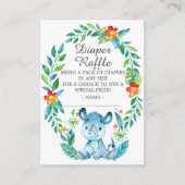 Oerwoud Rhino Baby shower Diaper Raffle Informatiekaartje (Voorkant)