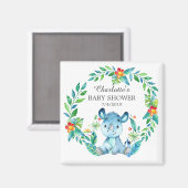 Oerwoud Rhino Baby shower Favor Magnet (Voorkant / Achterkant)