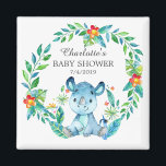 Oerwoud Rhino Baby shower Favor Magnet<br><div class="desc">Leuke oerwouden neushoornmagneet voor een jongen baby shower. Wijzig de achtergrond door te klikken op aanpassen & gebruik onze kleurkiezer!. Overeenkomende objecten beschikbaar in onze winkel.</div>
