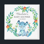 Oerwoud Rhino Baby shower Favor Magnet<br><div class="desc">Leuke oerwouden neushoornmagneet voor een jongen baby shower. Wijzig de achtergrond door te klikken op aanpassen & gebruik onze kleurkiezer!. Overeenkomende objecten beschikbaar in onze winkel.</div>
