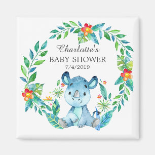 Oerwoud Rhino Baby shower Favor Magnet