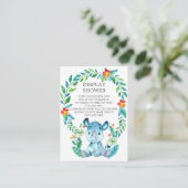 Oerwoud Rhino Baby shower Gift Display Douche Informatiekaartje (Staand voorkant)