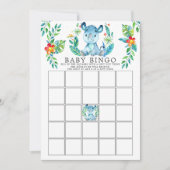 Oerwoud Rhino BINGO Baby shower Game Kaart (Voorkant)