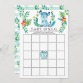 Oerwoud Rhino BINGO Baby shower Game Kaart (Voorkant / Achterkant)