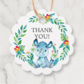 Oerwoud Rino Baby shower Favor Gift Label (Voorkant)