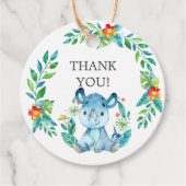 Oerwoud Rino Baby shower Favor Gift Label (Voorkant)