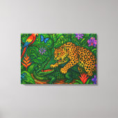 "Oerwoud Rivals" - Kleurrijk Wildlife Portret Canvas Afdruk (Voorkant)