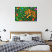 "Oerwoud Rivals" - Kleurrijk Wildlife Portret Canvas Afdruk (Insitu (Slaapkamer))