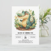 Oerwoud River Krokodil Verjaardag Kaart (Staand voorkant)