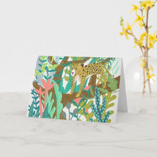 Oerwoud Roar - Cheetah Kaart (Gele Bloem)