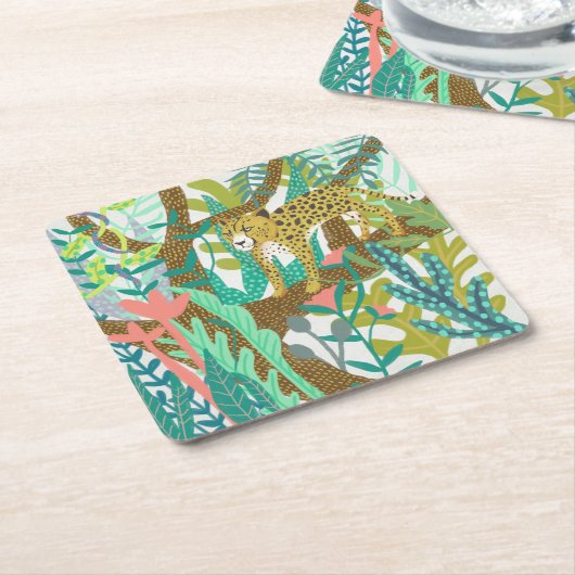 Oerwoud Roar - Cheetah Kartonnen Onderzetters (Schuin)