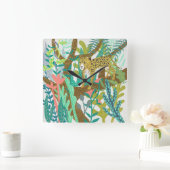 Oerwoud Roar - Cheetah Vierkante Klok (Huis)