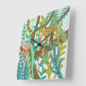 Oerwoud Roar - Cheetah Vierkante Klok (Hoek)