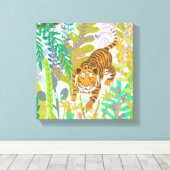 Oerwoud Roar - Tiger Canvas Afdruk (Insitu (Houten vloer))