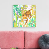 Oerwoud Roar - Tiger Canvas Afdruk (Insitu (Woonkamer))