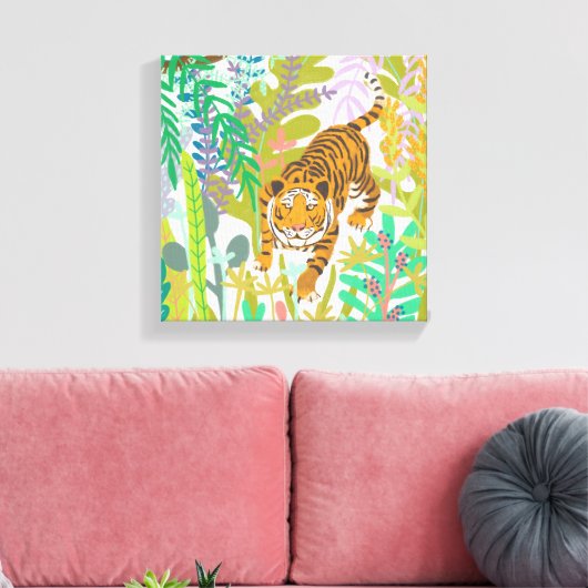 Oerwoud Roar - Tiger Canvas Afdruk (Insitu (Woonkamer))