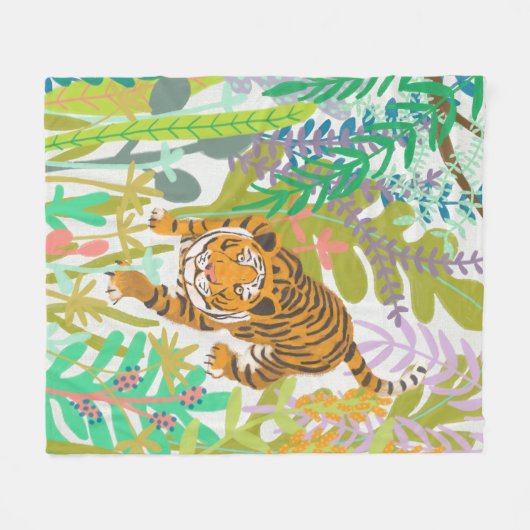 Oerwoud Roar - Tiger Fleece Deken (Voorkant (Horizontaal))