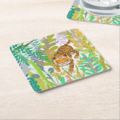 Oerwoud Roar - Tiger Kartonnen Onderzetters (Schuin)