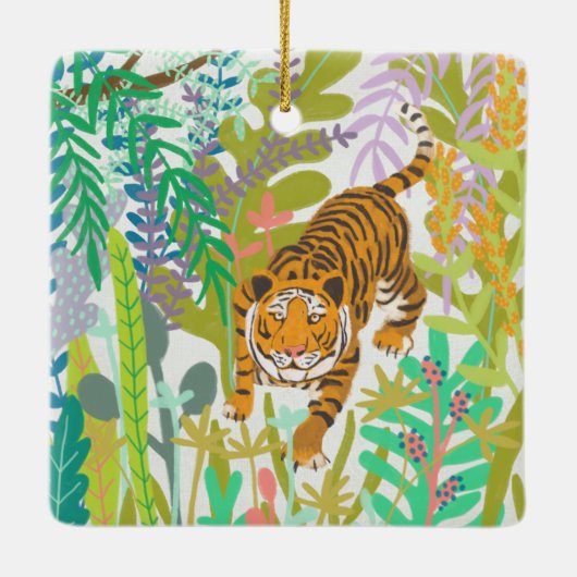 Oerwoud Roar - Tiger Keramisch Ornament (Achterkant)