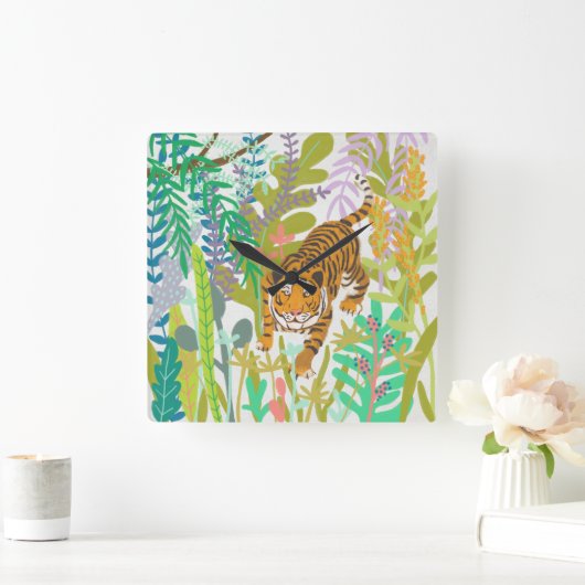 Oerwoud Roar - Tiger Vierkante Klok (Huis)