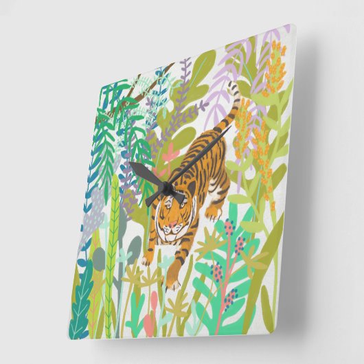 Oerwoud Roar - Tiger Vierkante Klok (Hoek)