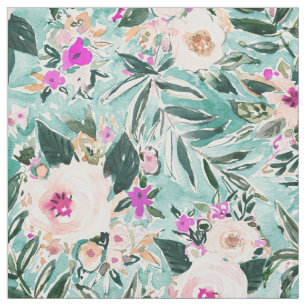 OERWOUD ROMANCE Mint Blush Tropische Floral Stof