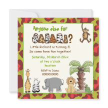 Oerwoud rood, groene safari kinderen verjaardagsfe