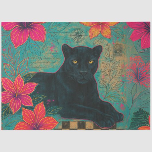 Oerwoud Royalty-vrije verkoop - Tropical Panther D Tissuepapier (Voorkant)