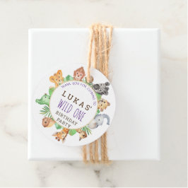 Oerwoud Safari 1e verjaardag Dank u Bedankjes Labels