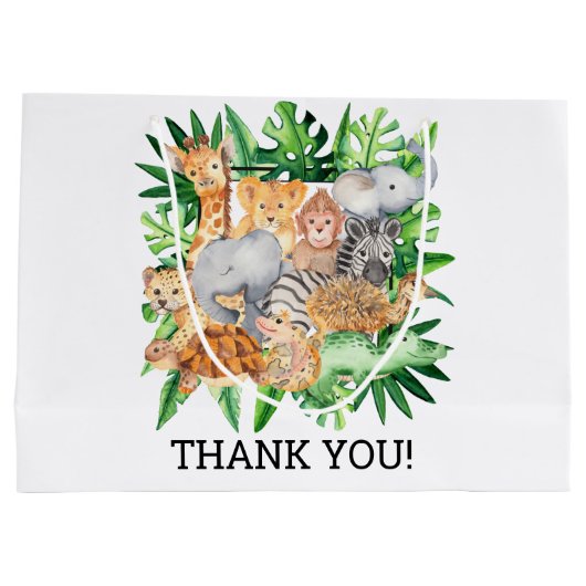 Oerwoud Safari 1e verjaardag Dank u Groot Cadeauzakje (Achterkant)