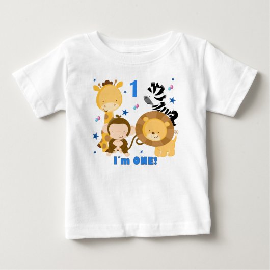 Oerwoud Safari 1e Verjaardag T-shirt (Voorkant)