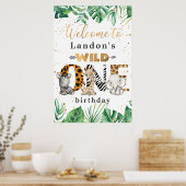Oerwoud Safari 1st Birthday Party Welcome Poster (Keuken)