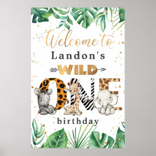 Oerwoud Safari 1st Birthday Party Welcome Poster