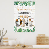 Oerwoud Safari 1st Birthday Party Welcome Poster (Keuken)