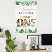 Oerwoud Safari 1st Birthday Party Welcome Poster (Thuiskantoor)