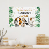 Oerwoud Safari 1st Birthday Party Welcome Poster (Keuken)