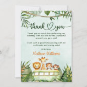 Oerwoud Safari 1ste verjaardag Bedankkaart (Voorkant)