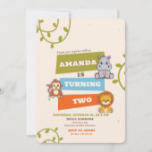 Oerwoud Safari 2e verjaardag Uitnodiging (Voorkant)