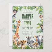 Oerwoud Safari 2e verjaardag Uitnodiging (Voorkant)