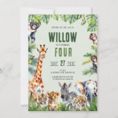 Oerwoud Safari 4e verjaardag Kaart (Voorkant)