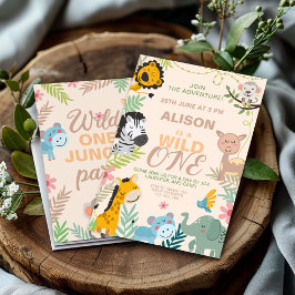 Oerwoud Safari Adventure Party 1e verjaardag Kaart