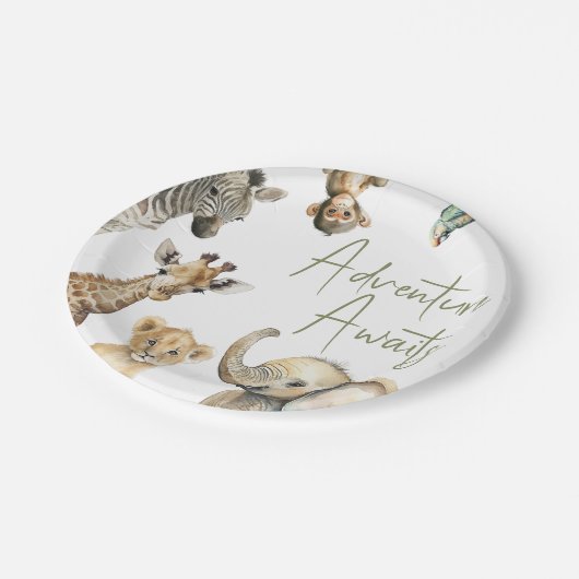 Oerwoud Safari Adventure wacht op Baby shower Papieren Bordje (Gekanteld)