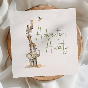 Oerwoud Safari Adventure wacht op Baby shower Servet